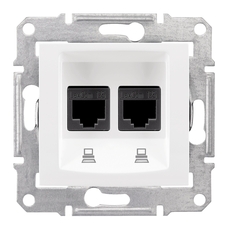 SEDNA - DOUBLE DATA OUTLET - RJ45 CAT.6 UTP WITHOUT FRAME WHITE