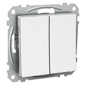 EXXACT ROCKER SWITCH 2-CIRCUITS SCREWLESS WHITE