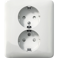 EXXACT 2-GANG SOCKET OUTLET WITH COVER PLATE