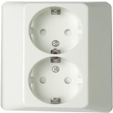 EXXACT 2-GANG SOCKET OUTLET WITH COVER PLATE