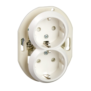 RENOVA DOUBLE SOCKET OUTLET WHITE