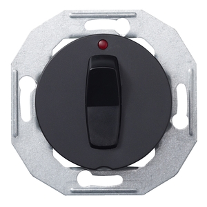 RENOVA ROCKER SWITCH WITH INDICATOR LAMP 2 POLE BLACK