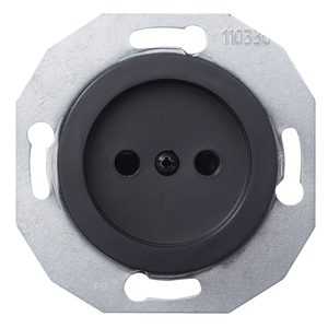 RENOVA SINGLE SOCKET OUTLET WITHOUT EARTH BLACK