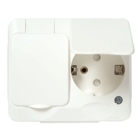 ARTIC SURFACE DOUBLE SOCKET-OUTLET SCHUKO IP44 WHITE (DELIVERY 1-3 WEEKS)