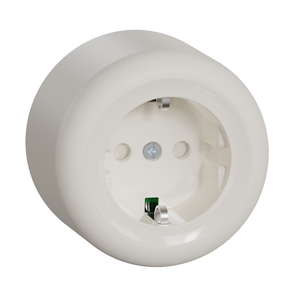 RENOVA SURFACE SINGLE SOCKET-OUTLET SCHUKO WITH SCREW TERMINALS WHITE