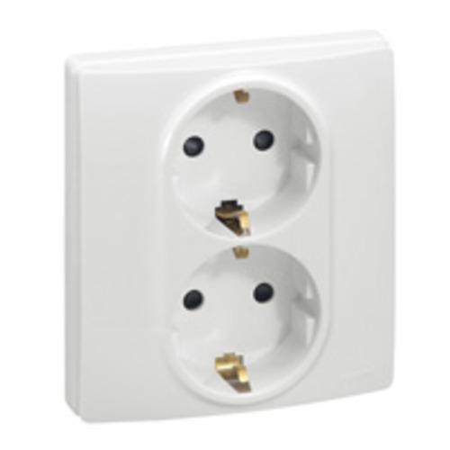 NILOE 2-GANG SOCKET OUTLET SCHUKO WITH COVER PLATE