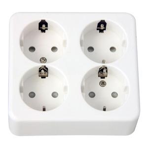 SCE 4-GANG SOCKET OUTLET WHITE