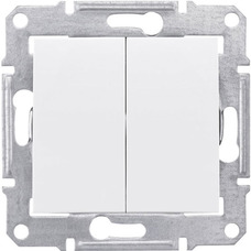 SEDNA - DOUBLE 2WAY SWITCH - 10AX WITHOUT FRAME WHITE
