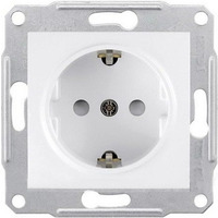 SEDNA - SINGLE SOCKET OUTLET, SIDE EARTH - 16A SHUTTERS, WITHOUT FRAME WHITE