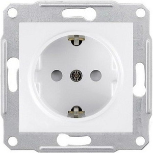 SEDNA - SINGLE SOCKET OUTLET, SIDE EARTH - 16A SHUTTERS, WITHOUT FRAME WHITE